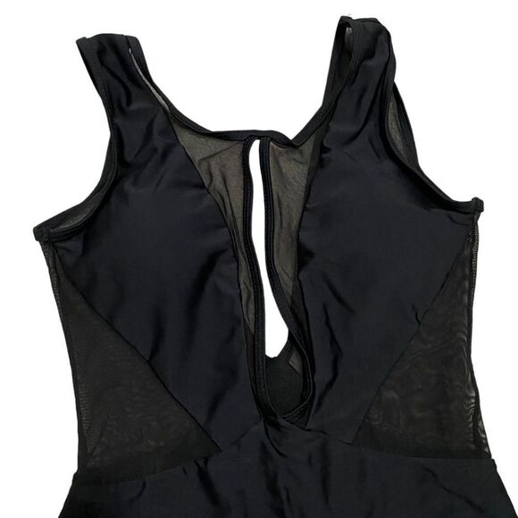 Pacsun One Piece Black Sheer Deep Neckline Bathingsuit - Picture 6 of 8